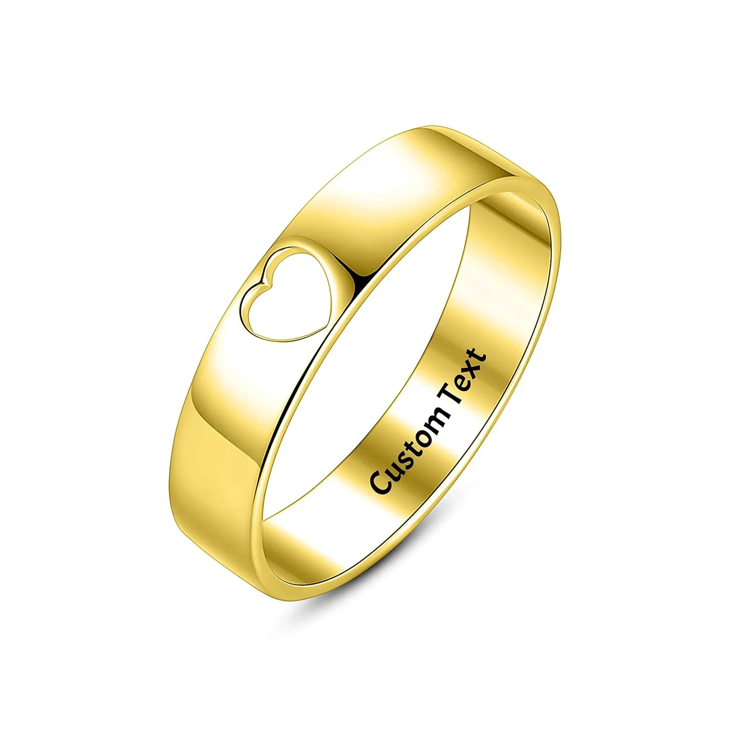 Promise Heart Love Ring for Women Friendly Friendship Ring for Women Her Best Friend Personalized Engraving Custom Name Silver Sterling Youth Girl Couple Ring