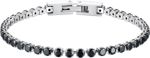 PROSTEEL Cubic Zirconiaic Tennis Bracelet for Women, 18K Gold Plated Stainless Steel Clear/Black Tennis Bracelets, Size 6.5/7.5 Inch, Come Box