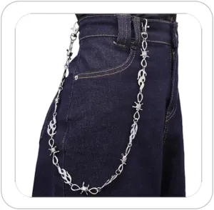 Punk Pant Chain for Women Men Vintage Gothic Cross Rivet Mansard Pant Chain 80's 90's Hip Hop Jeans Chain Charm Layered Rock Wallet Chain for Men Clothing Accessories