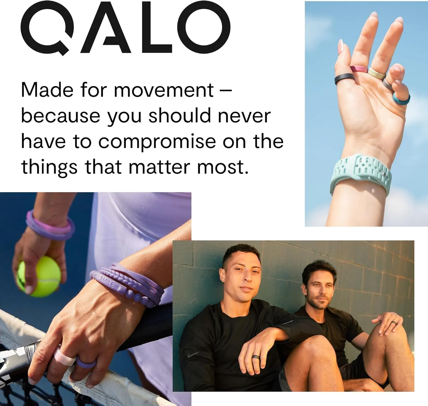 QALO Men's Rubber Silicone Ring, Frost & Forest Ridgeline Strata, Silicone Rubber Wedding Band, Breathable, Durable Wedding Ring for Men, 9mm Wide 1.85mm Thick, Multi Sizes