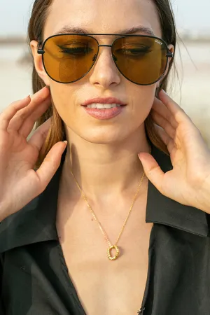 Queencii  Luna Necklace 925 Sterling Silver / 18k Yellow Gold Plated