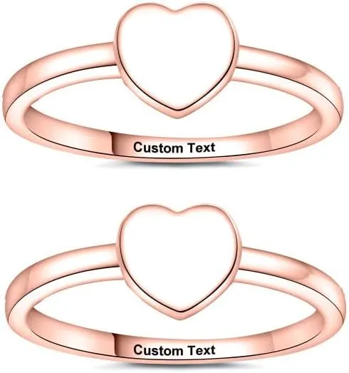 Ring Size of Matching Rings His and Her Ring Matching Heart Rings for Couples Couple Rings Set Love Women Promise Mens Women Men Personalized Engraved Custom Name