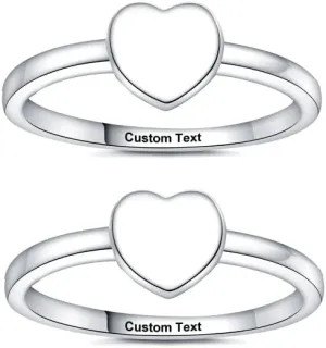 Ring Size of Matching Rings His and Her Ring Matching Heart Rings for Couples Couple Rings Set Love Women Promise Mens Women Men Personalized Engraved Custom Name