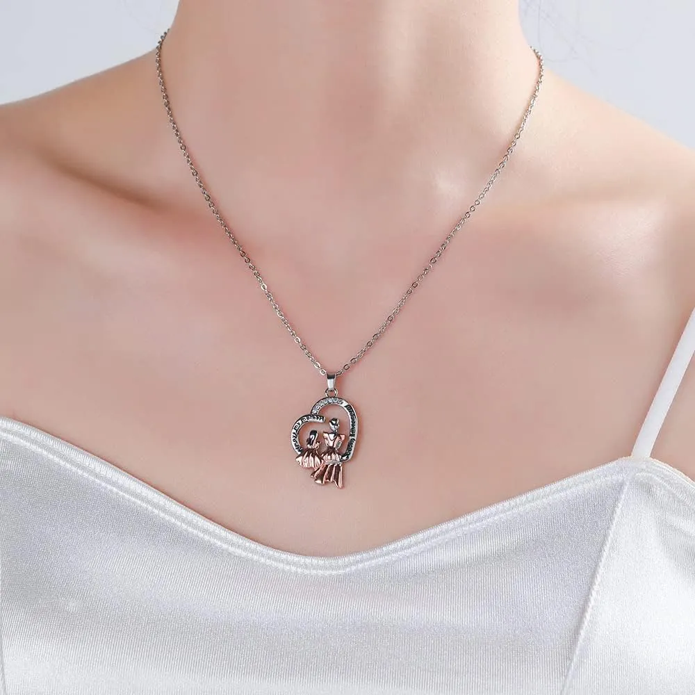 Roselover Mother's Day Necklace Love Heart Mom Necklace Heart Pendant Necklace Personalized Necklace for Mothers Day Valentines Christmas Birthday Gifts for Her Mom Wife Girlfriend