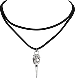 Sacina Gothic Bird Skull Necklace, Choker, Halloween Jewelry Gift for Women
