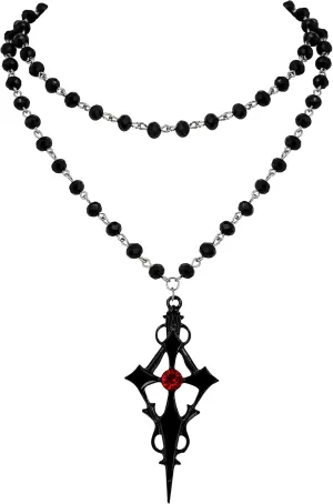 Sacina Gothic Black Cross Necklace, Layered Cross Necklace, Halloween Christmas New Year Jewelry Gift For Women