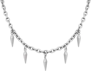 Sacina Silver-tone Chunky Chain Spike Necklace - Grunge, Punk, Gothic & Emo Styles for Women