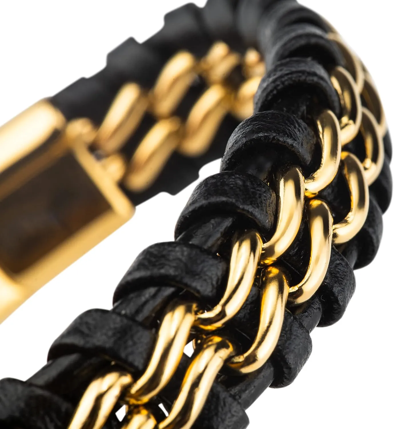 SERASAR | Premium Genuine Leather Bracelet [Steel] for Men in Black | Magnetic Stainless Steel Clasp in Black, Silver and Gold | Exclusive Jewellery Box | Great Gift Idea