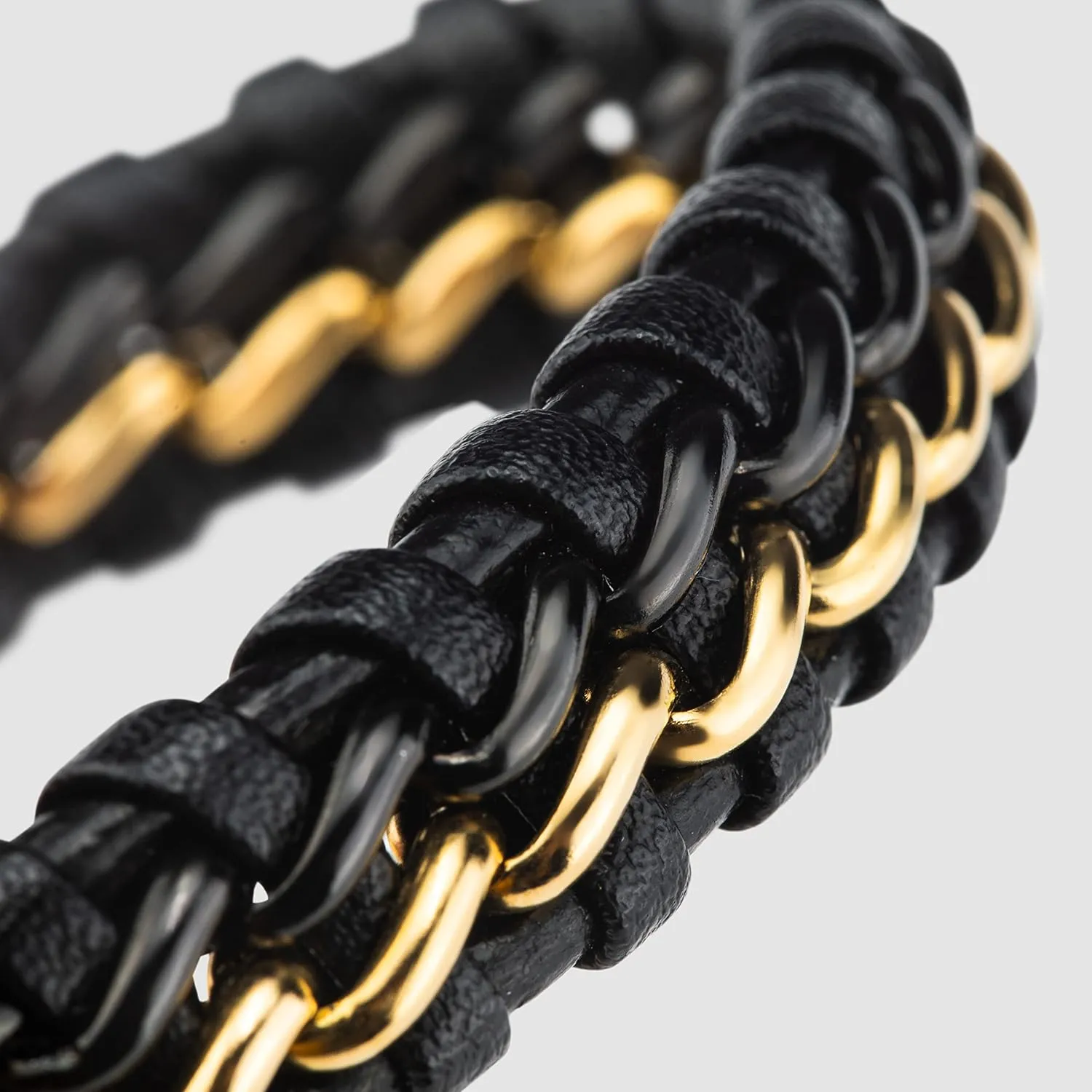 SERASAR | Premium Genuine Leather Bracelet [Steel] for Men in Black | Magnetic Stainless Steel Clasp in Black, Silver and Gold | Exclusive Jewellery Box | Great Gift Idea