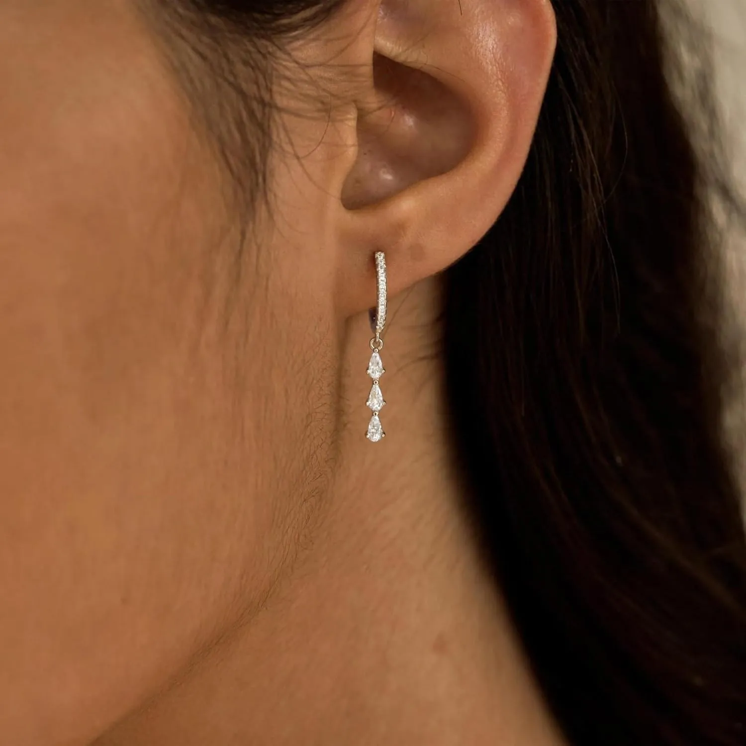 Silver Earrings for Women,Dainty Dangle Earrings Silver Plated Drop Earrings for Women Trendy Hypoallergenic CZ Stud Earrings Wedding Pearl Earrings Dangling Cute Small Hoop Earrings Jewelry