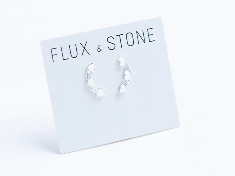 Silver Heart Studs