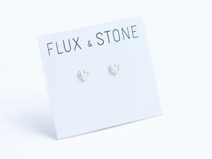 Silver Heart Studs