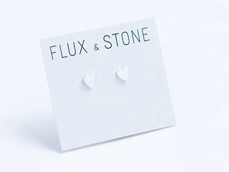 Silver Heart Studs