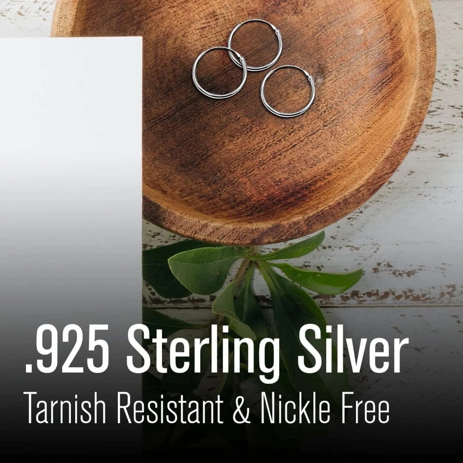 Silver Hoop Earrings - Cartilage Earring for Women Men - Sterling Silver Hoops - Gold Hoops - Rose Gold Hoops -10mm Tiny Small Endless Hoop Earrings, Set of 2-5 Pairs
