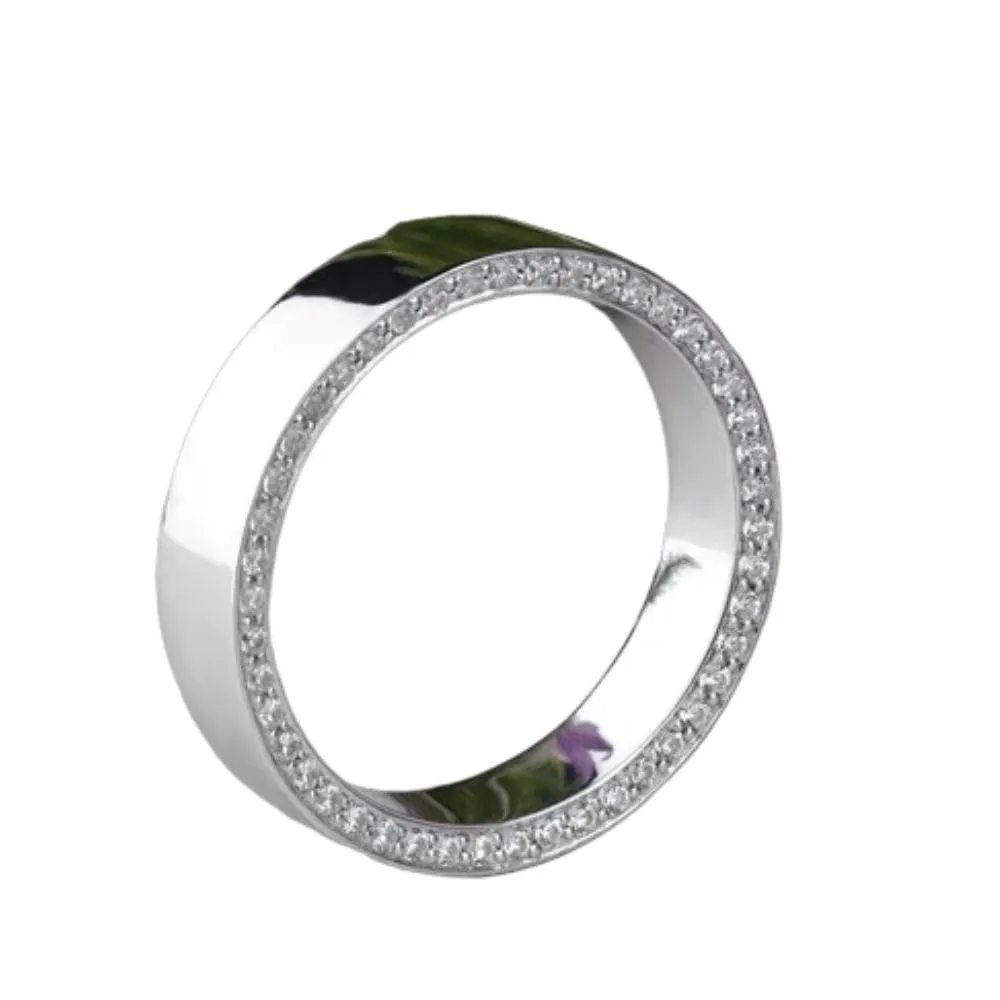 SilverDia 2 Ct Round Cut Diamond Couple Rings Engagement Ring Wedding Band For Women 14K White Gold Plated Hidden Halo Ring 925 Sterling Silver Handmade Annivseroy Ring Gift For Her