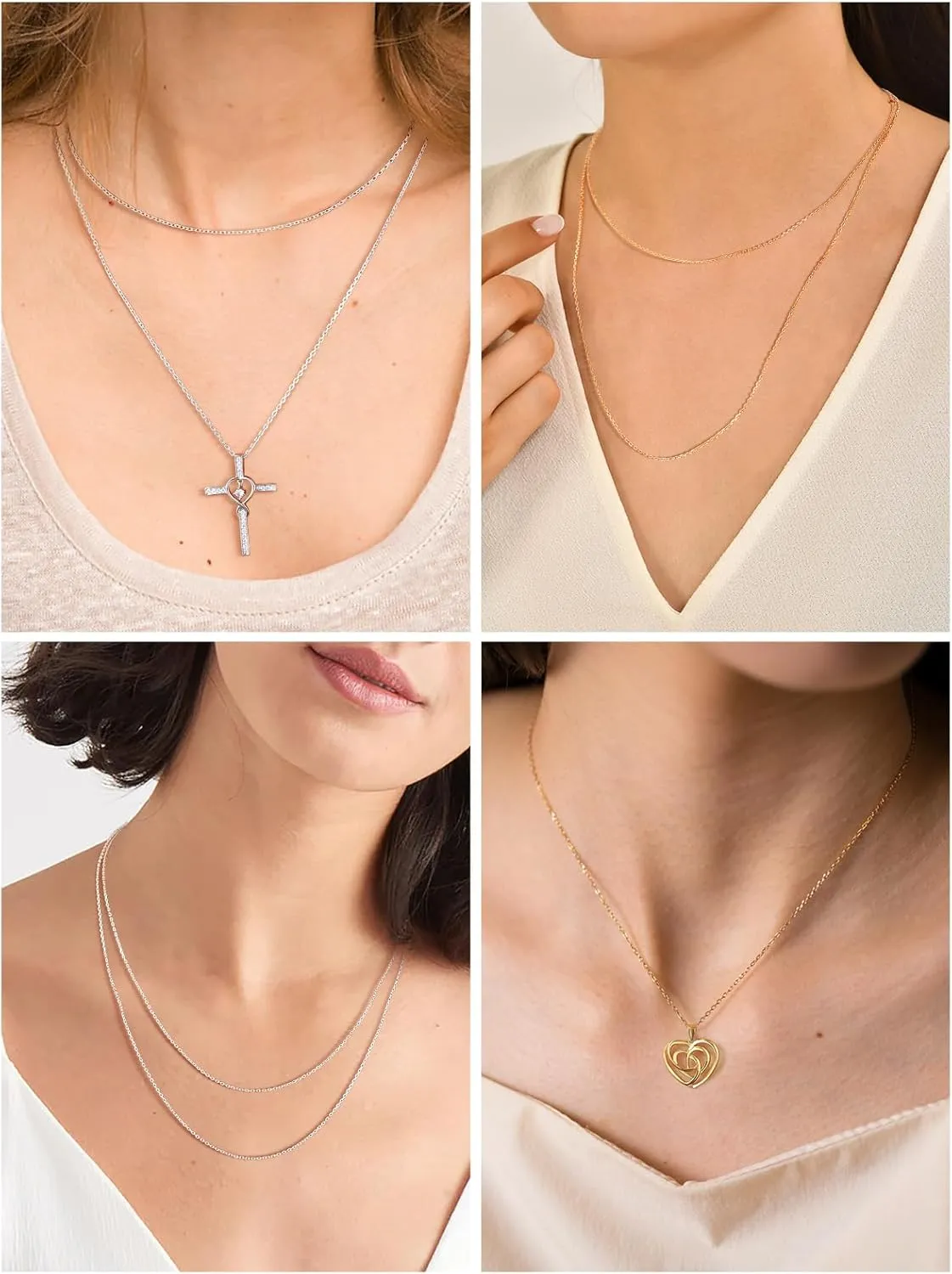 Silvora 925 Sterling Silver Chain Necklace 1.1/1.5mm Thin Silver Chain for Women-Sturdy & Shiny-Women's Chain Necklaces,Adjustable Length 16/17/18/20/22/24 Inches