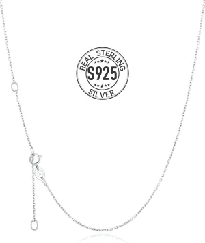 Silvora 925 Sterling Silver Chain Necklace 1.1/1.5mm Thin Silver Chain for Women-Sturdy & Shiny-Women's Chain Necklaces,Adjustable Length 16/17/18/20/22/24 Inches