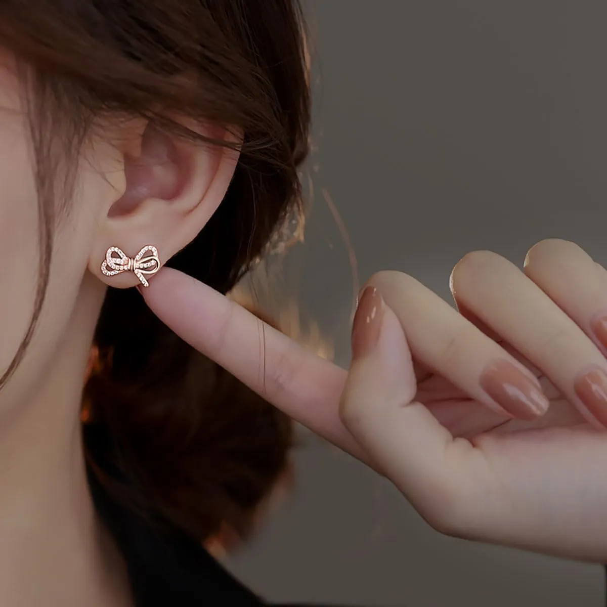 SLUYNZ Sterling Silver CZ Bow Studs Earrings for Women Teens Bowknot Studs Earrings