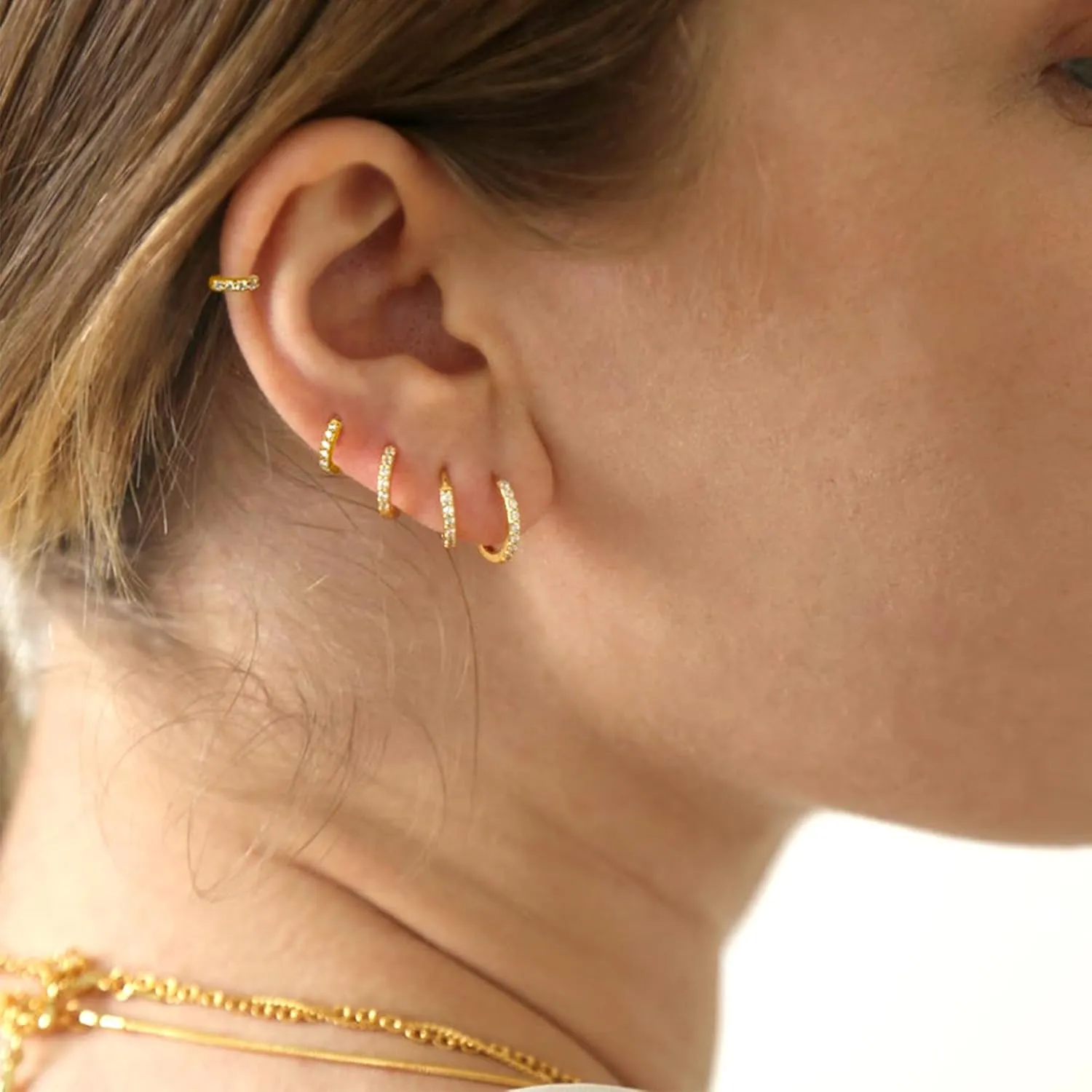 Small Earrings Sets 14K Gold 925 Sterling Silver Hoop Earrings for Women Huggie Cartilage Earring Set Cute Mini Thin Tragus Hoops Multiple Piercings Aretes Earrings Sets for Women Trendy ( 6-8-10-12-14-16 )mm