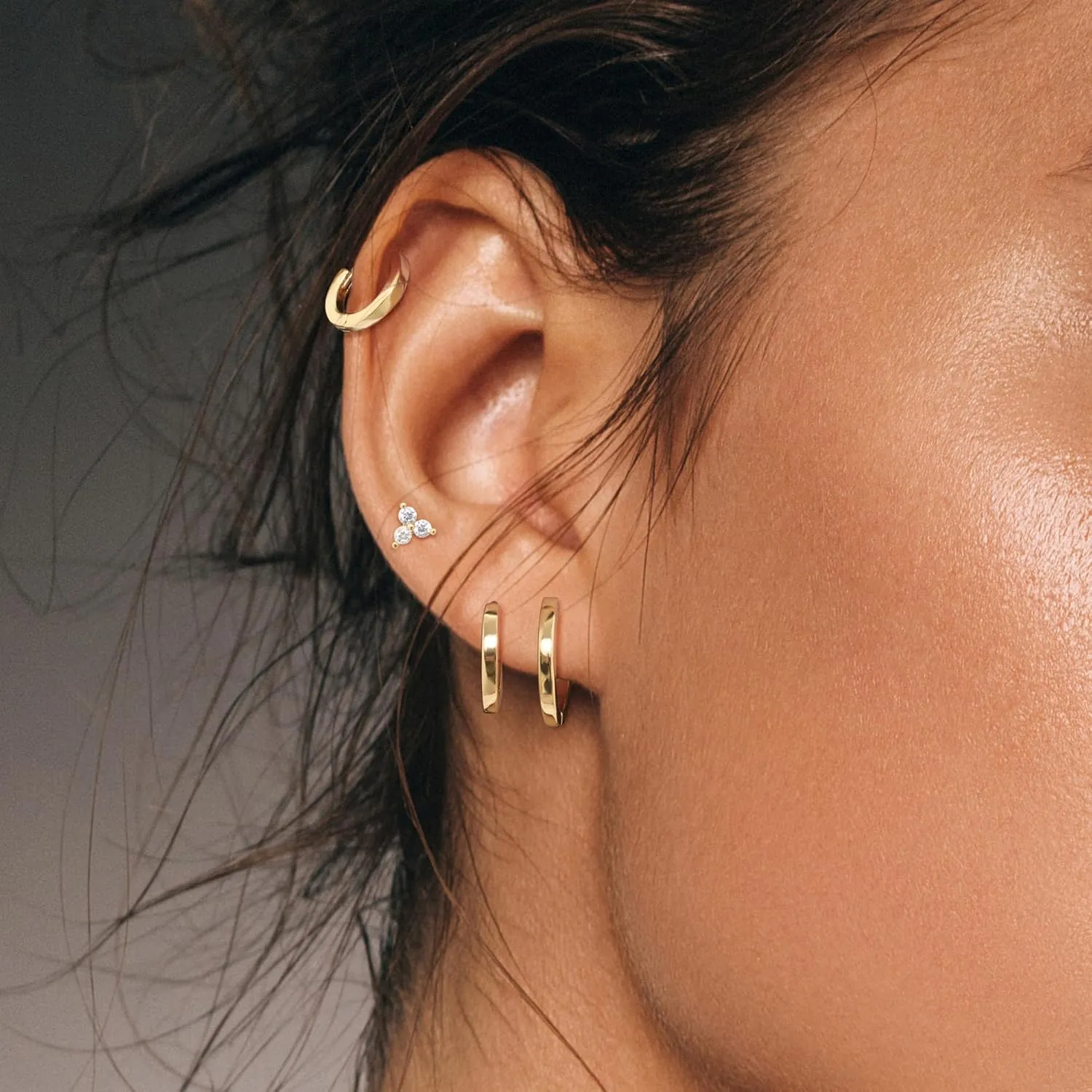 Small Gold Hoop Earrings Set for Women Dainty, 14k Gold Plated Stack Little Huggies Hoops Earrings Multiple Piercing Mini Jacket Earring Everyday Trendy