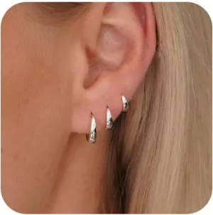 Small Hoop Earrings for Women, Lightweight 18K Gold Plated Huggie Hoop Earrings Dainty Hypoallergenic Earring Set Cute Earrings Pack for Women Trendy Jewelry Gifts