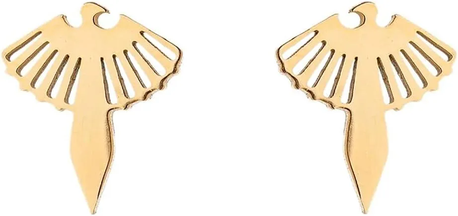Small Phoenix Bird Stud Earrings for Women Girls Stainless Steel Hypoallergenic Minimalist Polished Tiny Animal Dove Cartilage Earring Fashion Hollow Out Birthday Christmas Holiday Jewelry Dainty Gifts
