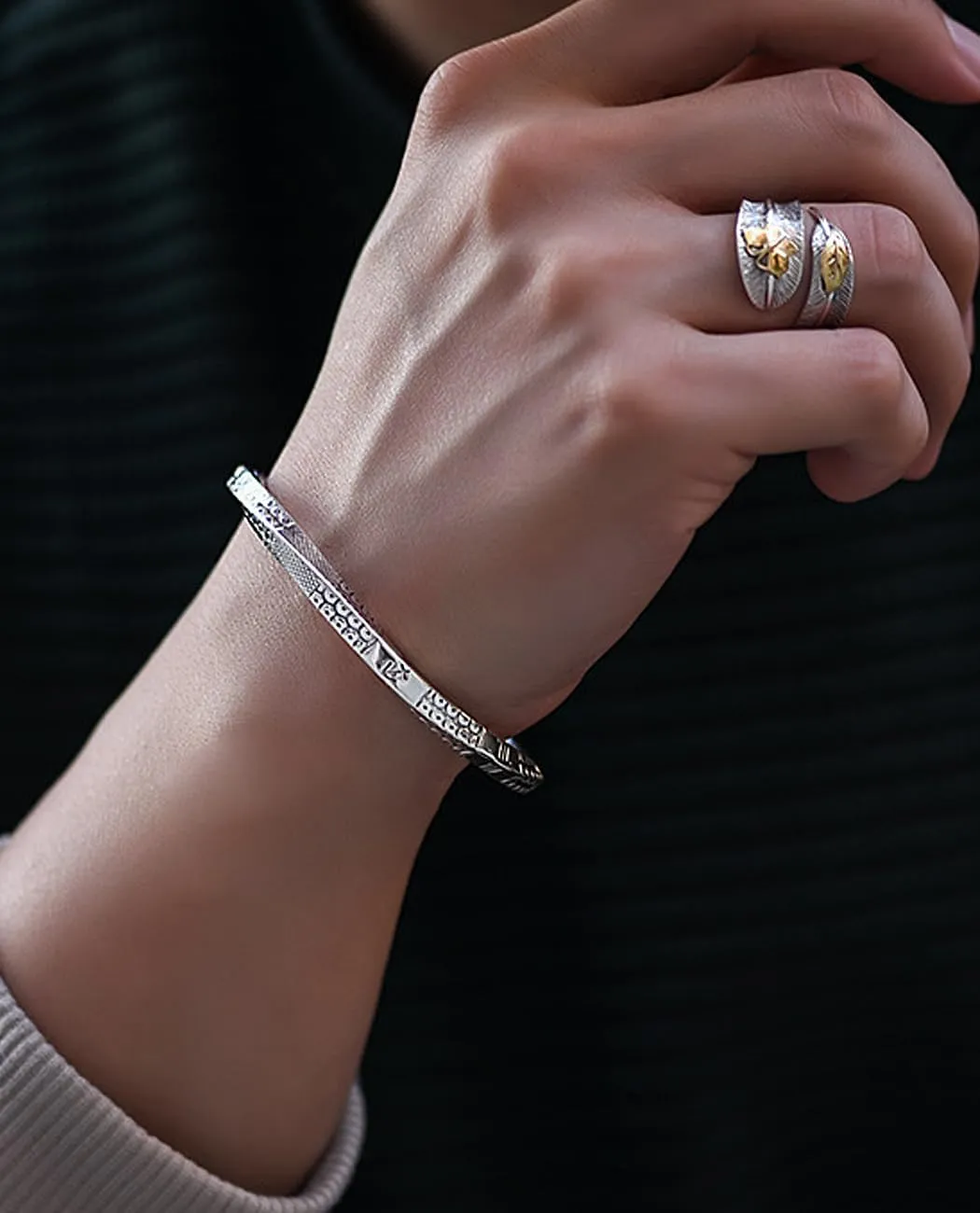 Solid Pure Silver Mens Bracelets | S925 Understated Bracelet | Fine Men's Open Bangle | Men Jewelry Gift
