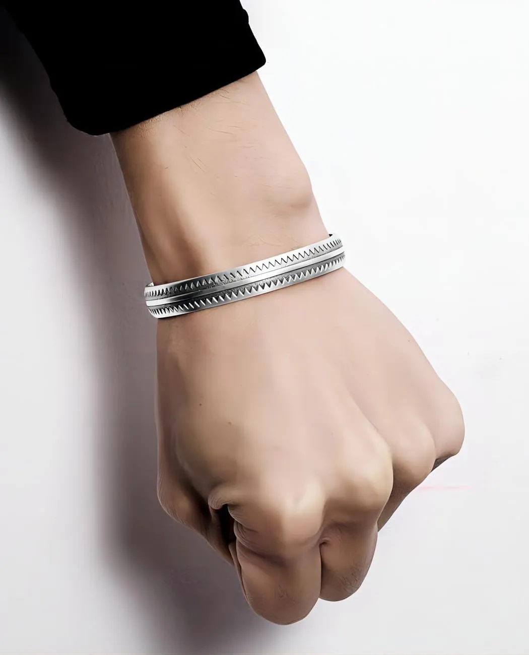 Solid Pure Silver Mens Bracelets | S925 Understated Bracelet | Fine Men's Open Bangle | Men Jewelry Gift