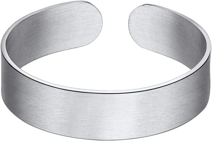 Stainless Steel Open Band Ring for Men Women 18K Gold/Black Plated Brush/Smooth Surface Rings Set Minimalist Jewelry(with Gift Box)
