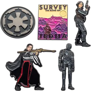 STAR WARS Adventure Across The Galaxy: Survey The Runs On Jedha Metal-Based and Enamel 6 Pin Set with Officially Licensed Box (Amazon Exclusive). Pin Set Color: Multicolor.