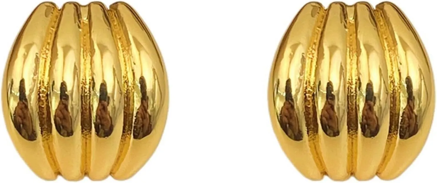 Statement Chunky Gold Earrings for Women Unique Square Stainless Steel Heaven Mayhem Button Stud Earrings Trendy Jewelry