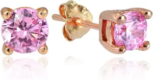 Sterling Silver Cubic Zirconia Round Stud Earrings