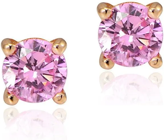 Sterling Silver Cubic Zirconia Round Stud Earrings