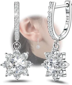 Sterling Silver Hoop Earrings for Women Classic - Hypoallergenic Loop Earrings Trendy Cubic Zirconia Huggie Earrings for Sensitive Ears Fashion Lightweight Hoop Earrings Gifts for Birthday Christmas
