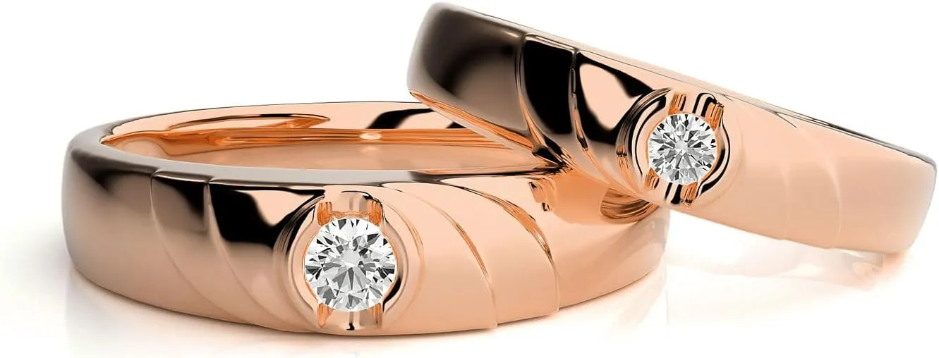 Sterling Silver/10K 14K 18K Gold Custom Wedding Rings for Him and Her with Moissanite/Lab Diamonds Matching Wedding Bands for Couples Size 3-16
