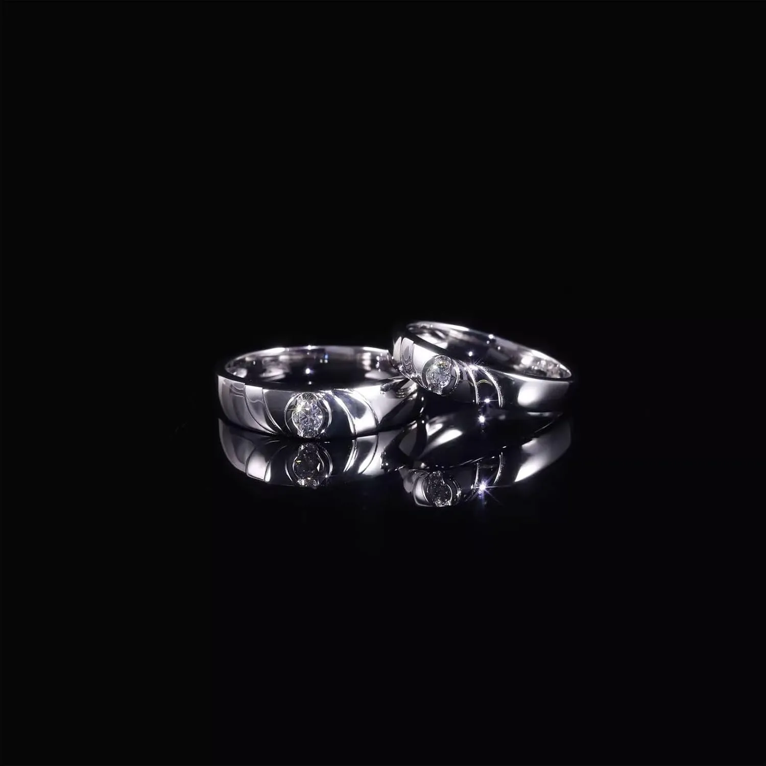 Sterling Silver/10K 14K 18K Gold Custom Wedding Rings for Him and Her with Moissanite/Lab Diamonds Matching Wedding Bands for Couples Size 3-16