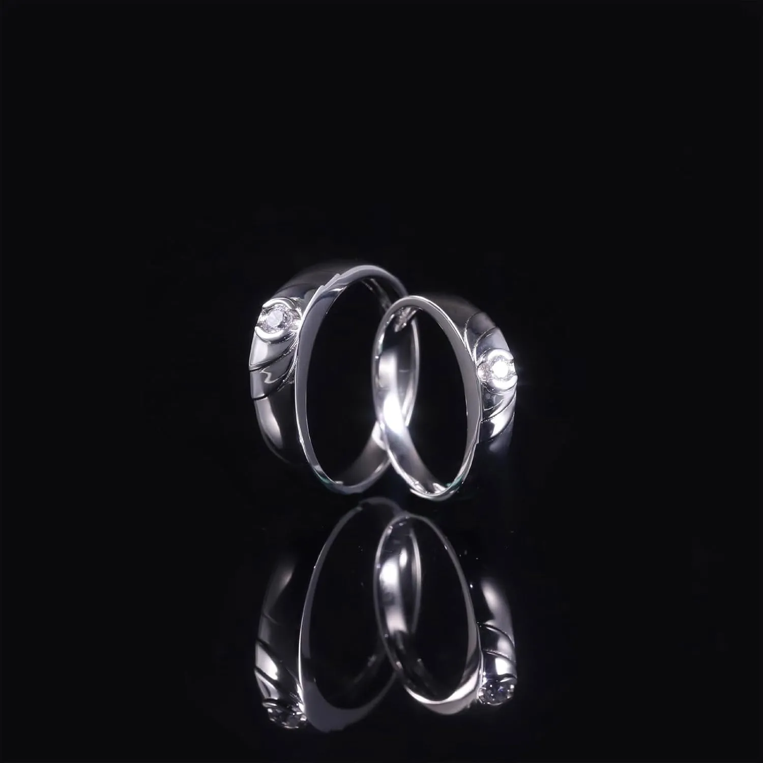 Sterling Silver/10K 14K 18K Gold Custom Wedding Rings for Him and Her with Moissanite/Lab Diamonds Matching Wedding Bands for Couples Size 3-16