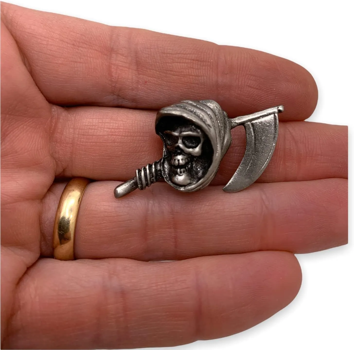 StockPins Grim Reaper Lapel Pin  Detailed Metal Pin for Biker Jackets, Vests, and Backpacks  Made in USA
