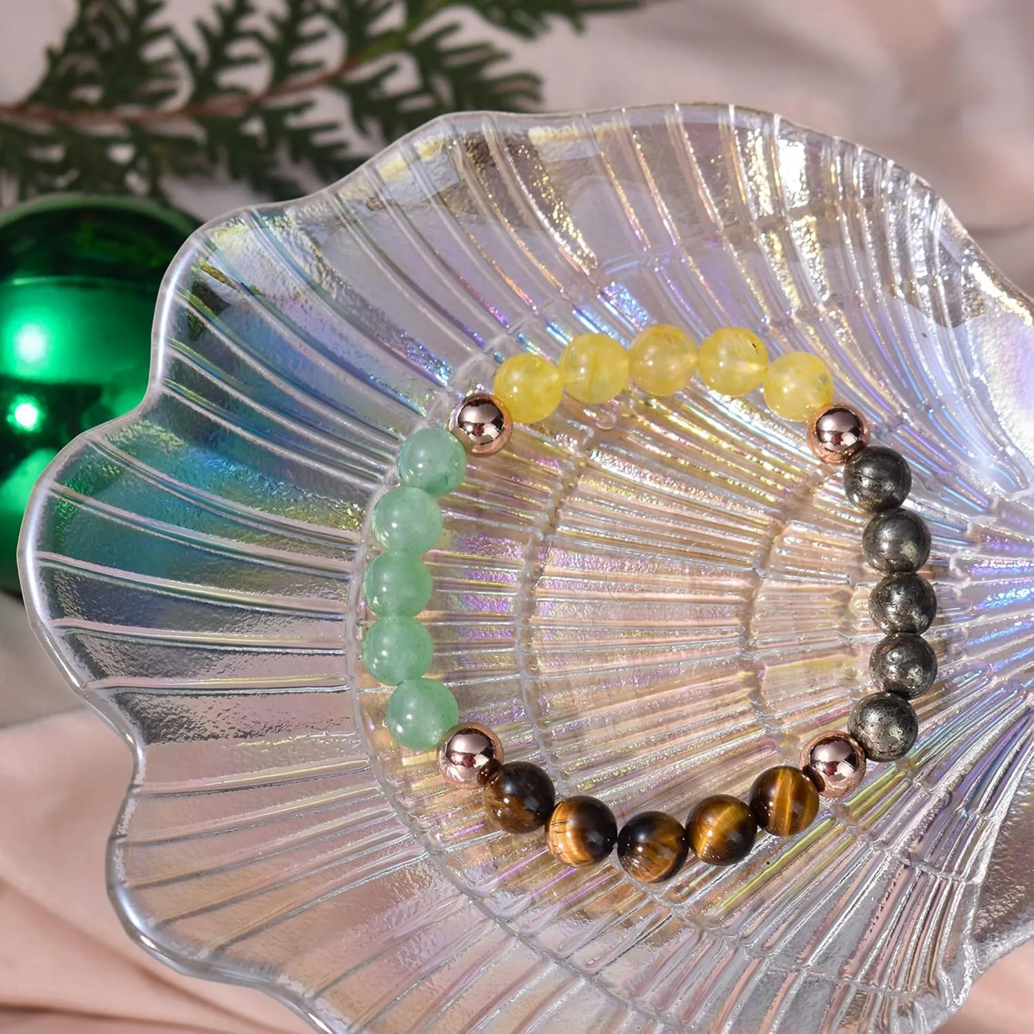 Strong Healing Crystal Bracelet 8MM Genuine Stone Bracelet Lucky Beaded Bracelet Chakra Bracelet 6.5 inch Positive Energy Bracelet Inspirational Gifts for Women Mom