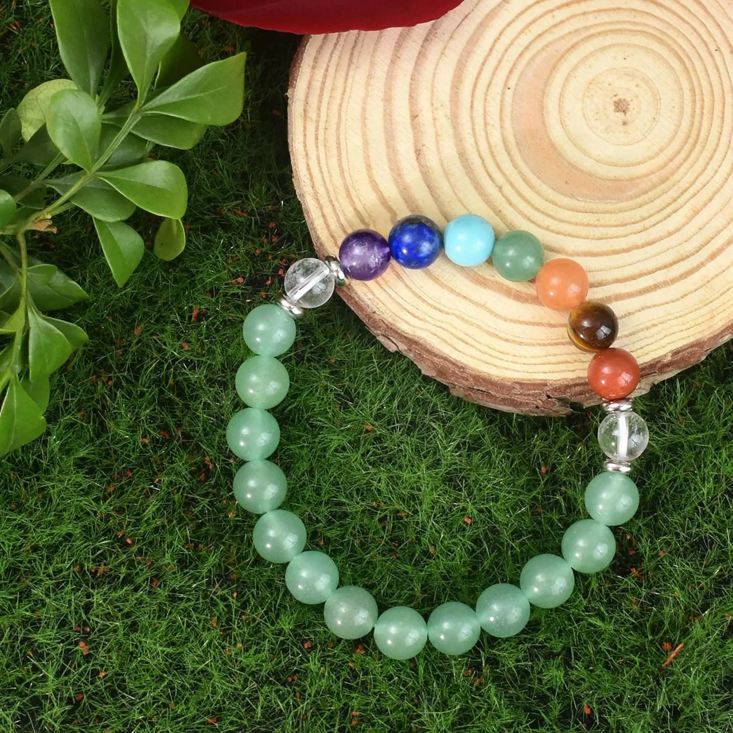 Strong Healing Crystal Bracelet 8MM Genuine Stone Bracelet Lucky Beaded Bracelet Chakra Bracelet 6.5 inch Positive Energy Bracelet Inspirational Gifts for Women Mom