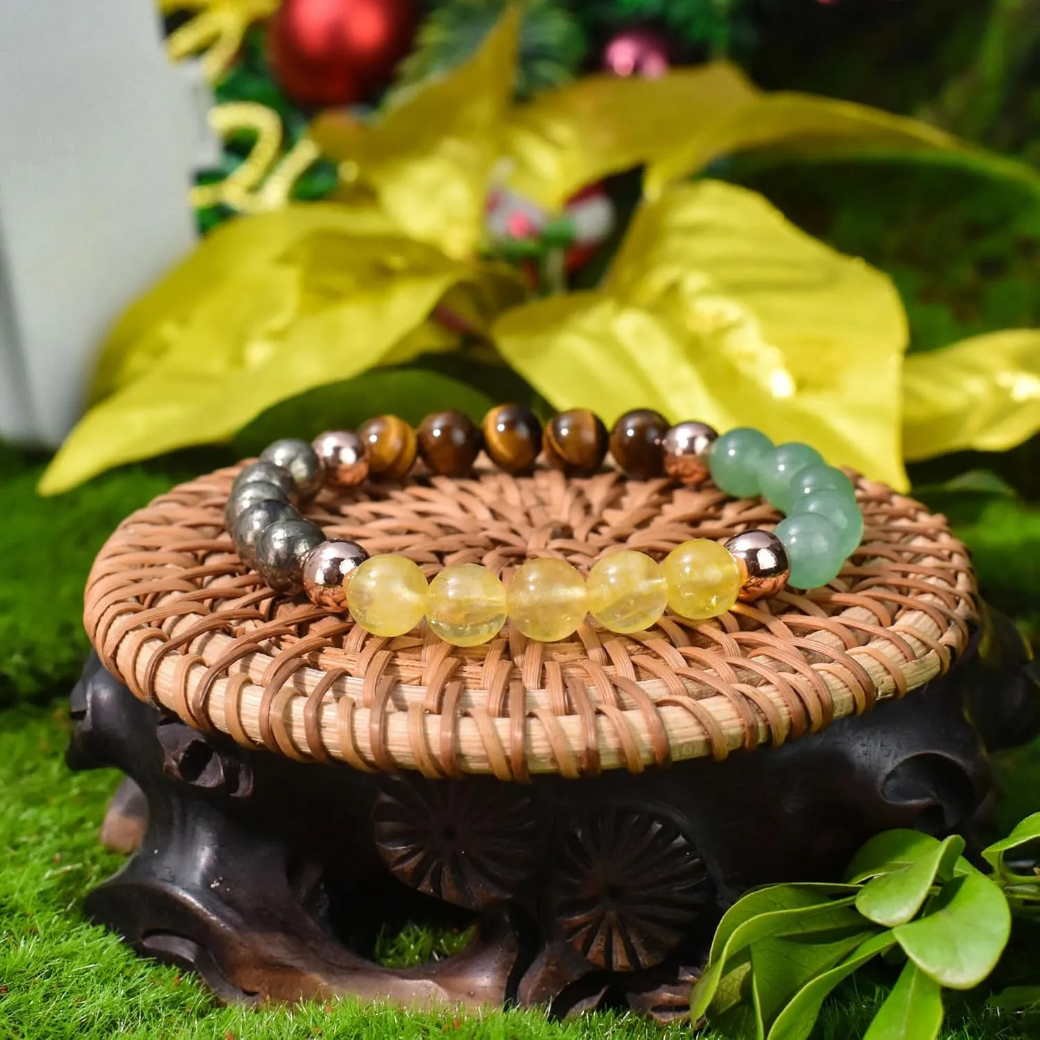Strong Healing Crystal Bracelet 8MM Genuine Stone Bracelet Lucky Beaded Bracelet Chakra Bracelet 6.5 inch Positive Energy Bracelet Inspirational Gifts for Women Mom