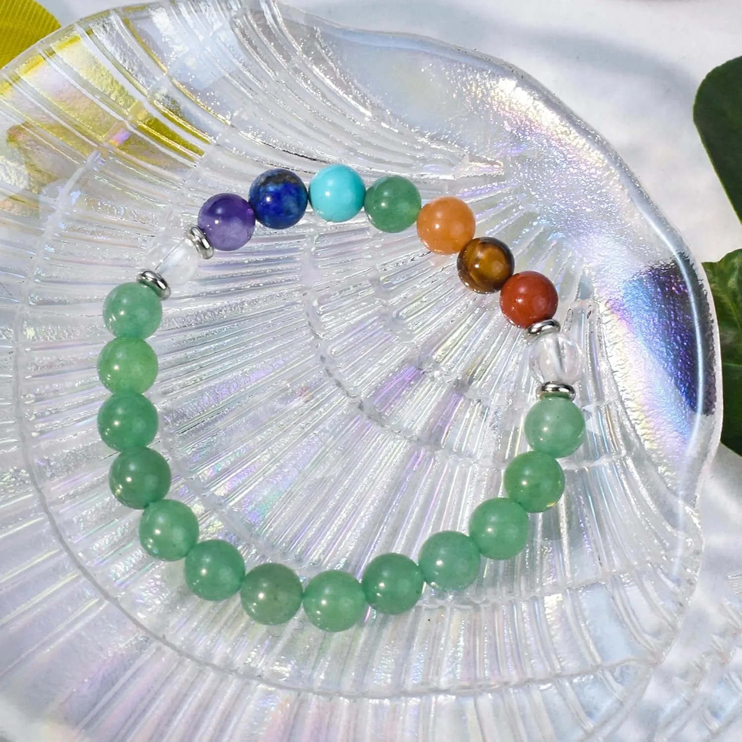 Strong Healing Crystal Bracelet 8MM Genuine Stone Bracelet Lucky Beaded Bracelet Chakra Bracelet 6.5 inch Positive Energy Bracelet Inspirational Gifts for Women Mom