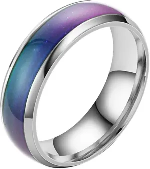 Sun Moon Star Couple Ring Commemorative Gift Adjustable Purple for Women & Man Glaze Sensitive Seven Temperature Changing Light Color Fashionable Color Rings