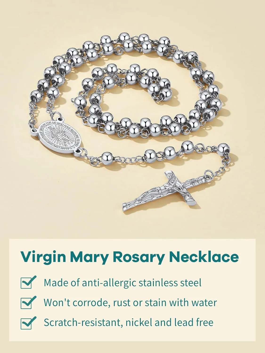 Supcare Rosary for Men Women Catholic Necklace Rosary Beads,Customized (with Gift Packing)
