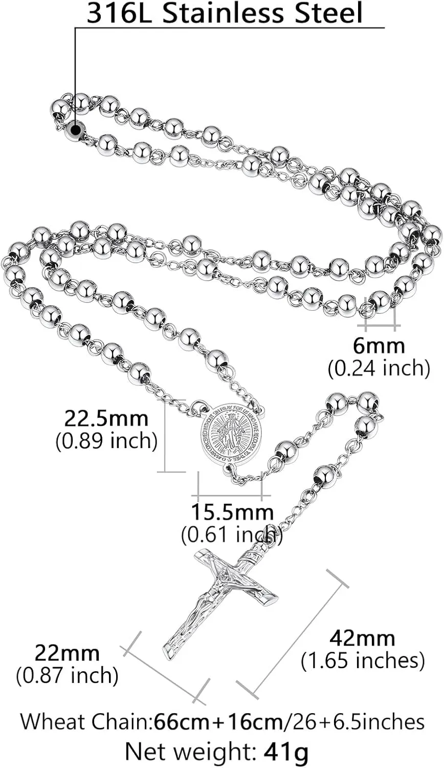 Supcare Rosary for Men Women Catholic Necklace Rosary Beads,Customized (with Gift Packing)