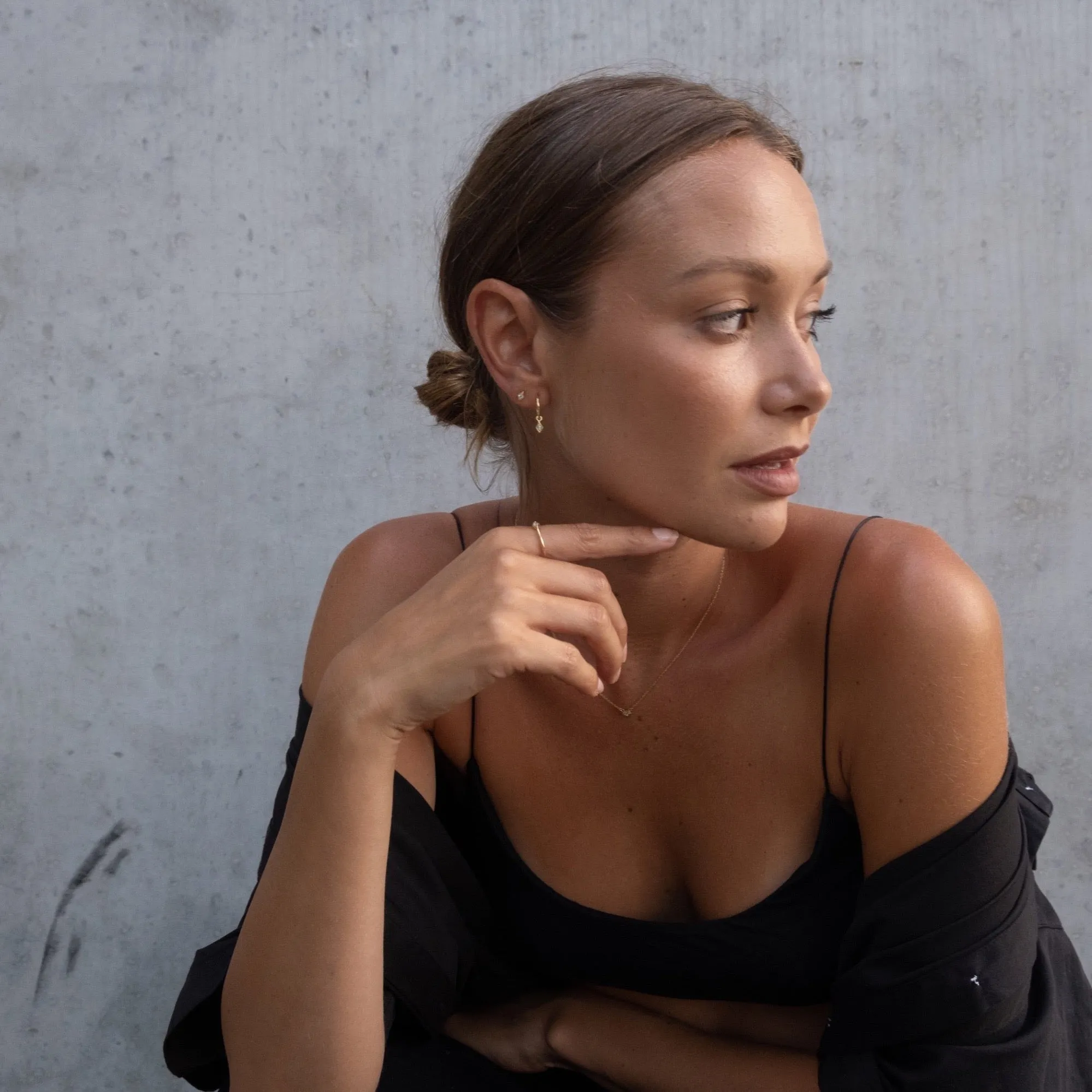 Superfine / Necklace / Keepsake / Black Spinel   Gold