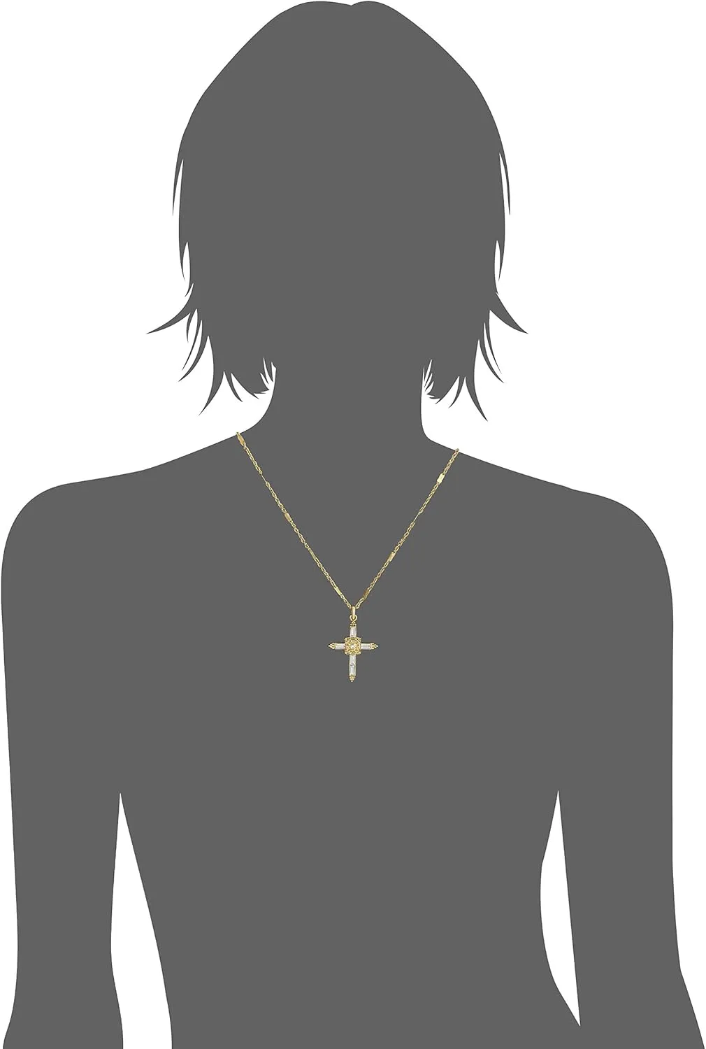 Symbols of Faith "Inspirations" Crystal Cross Pendant Necklace, 18"
