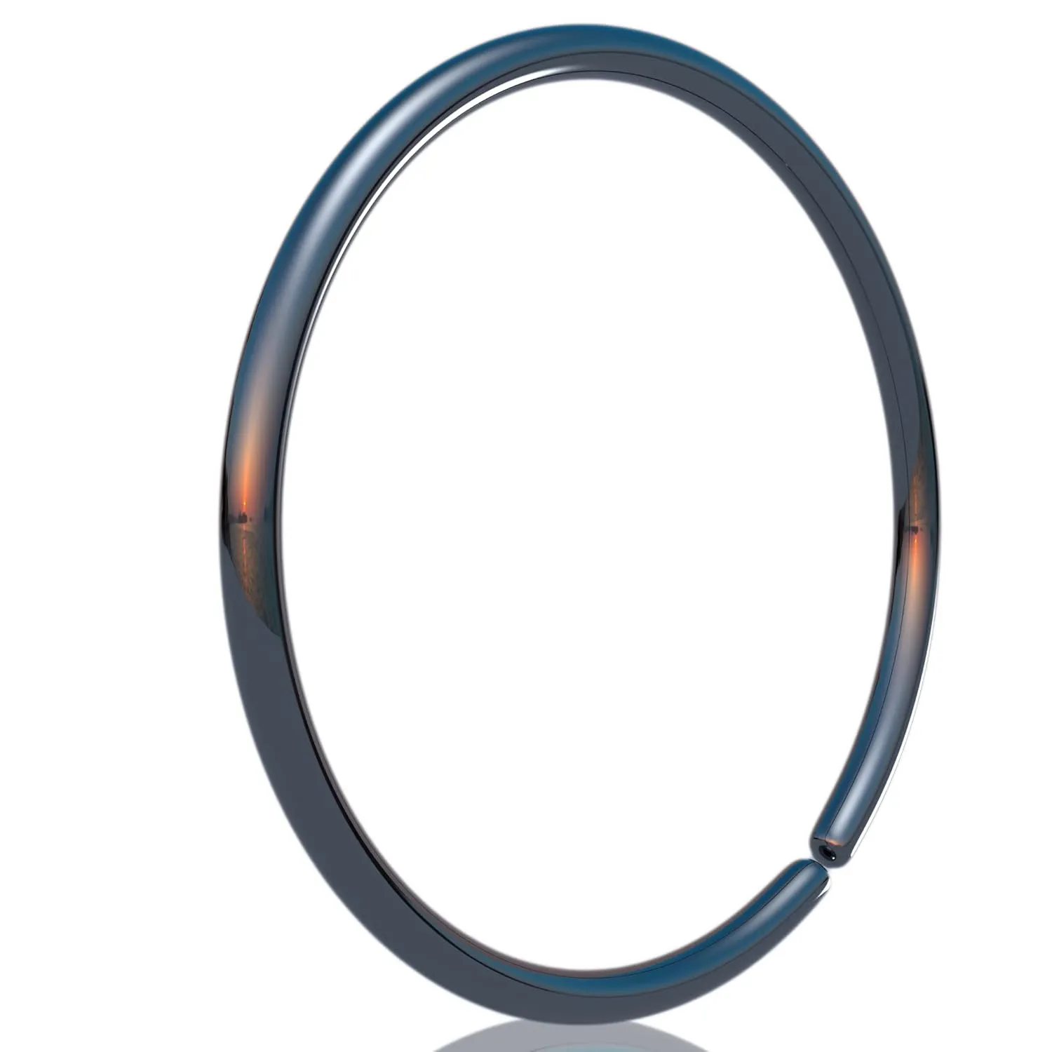 Thin Black Nose Ring Hoop 24 Gauge  925 Silver Black Nose Hoop 7mm inner diameter  24G Nose Piercing Ring