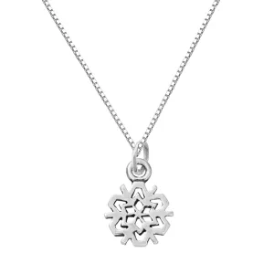 Tiny Sterling Silver Charm Necklace | Multiple Options Available | Minimalist Jewelry for Women and Girls (Tiny Snowflake)