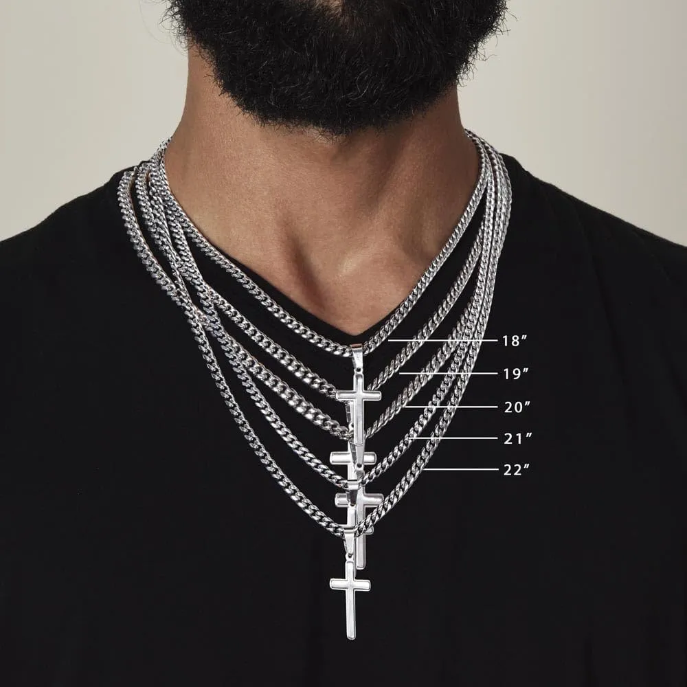 To My Brother Cross Necklace, Engraved Christian Pendant for Men, Stainless Steel Religious Necklace, Sentimental Present for Brother, Birthday, Christmas, Baptism, Graduation, Inspirational Faith-Based Jewelry